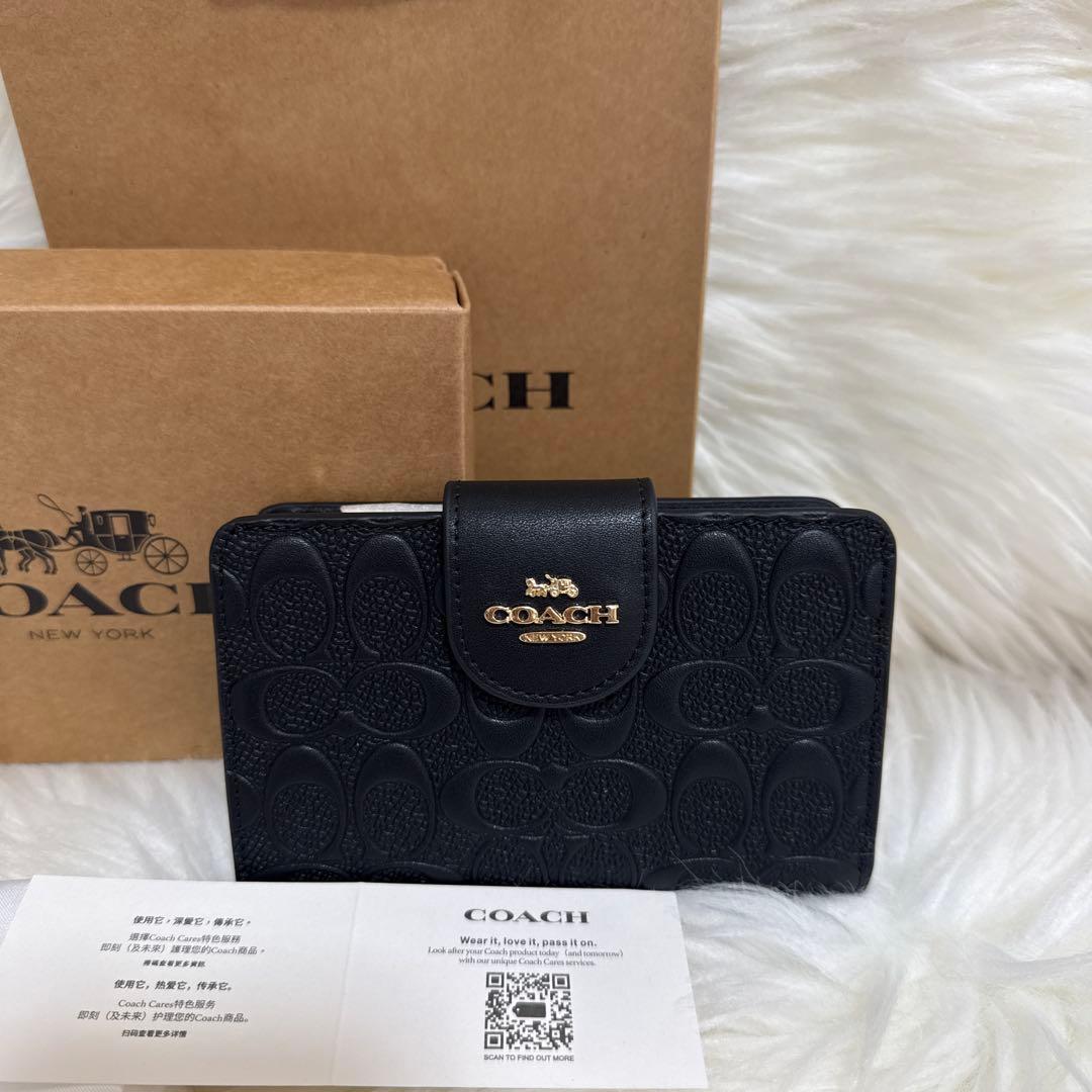 COACH 二つ折り財布 ブラック