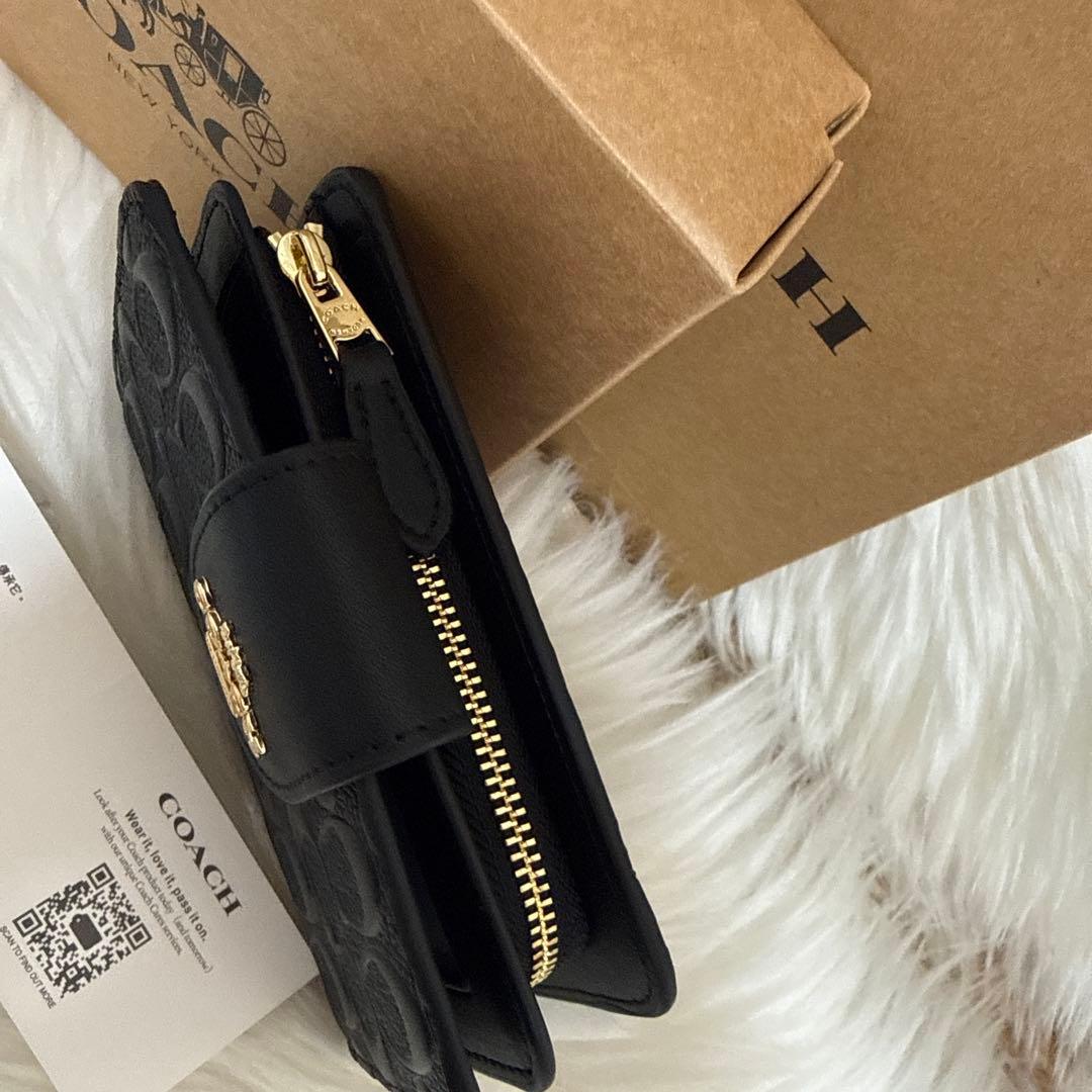 COACH 二つ折り財布 ブラック
