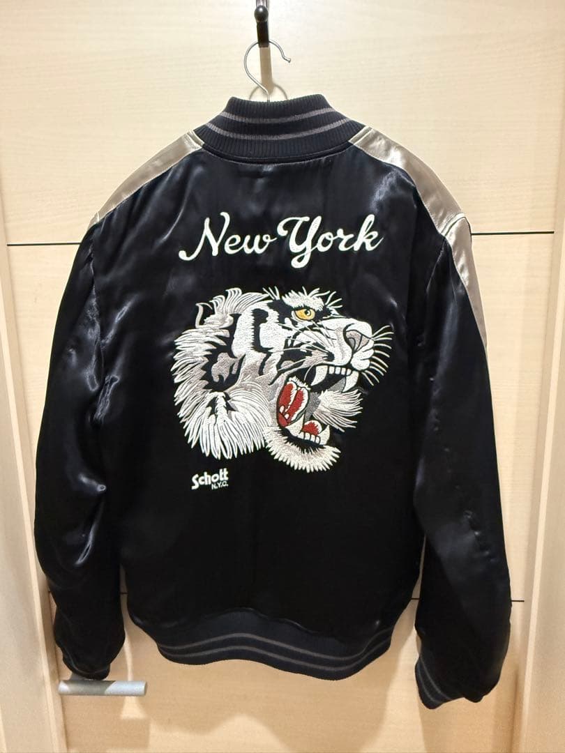 Schott サテン スカジャン Lサイズ 虎刺繍