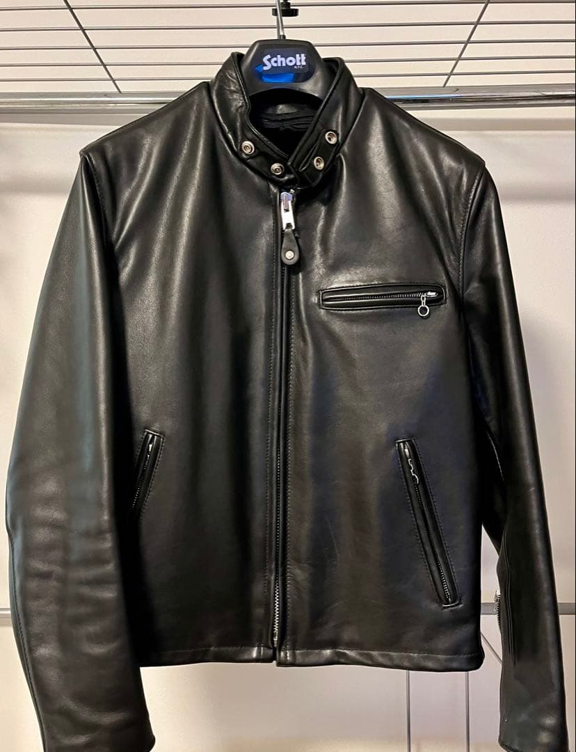 Schott シングルライダースジャケット 黒　サイズ38