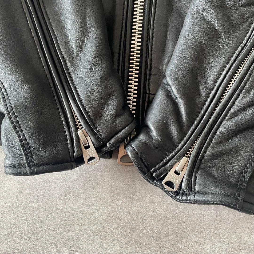 コ*ン様 国内正規品★ナノユニバース シープスキンレザー シングルライダースジャ