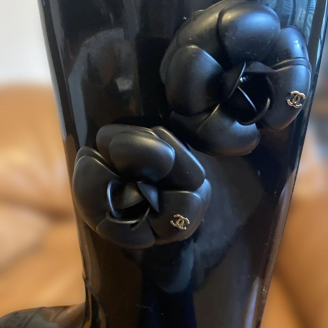 CHANELカメリアレインブーツブラック37⭐︎お値下げ