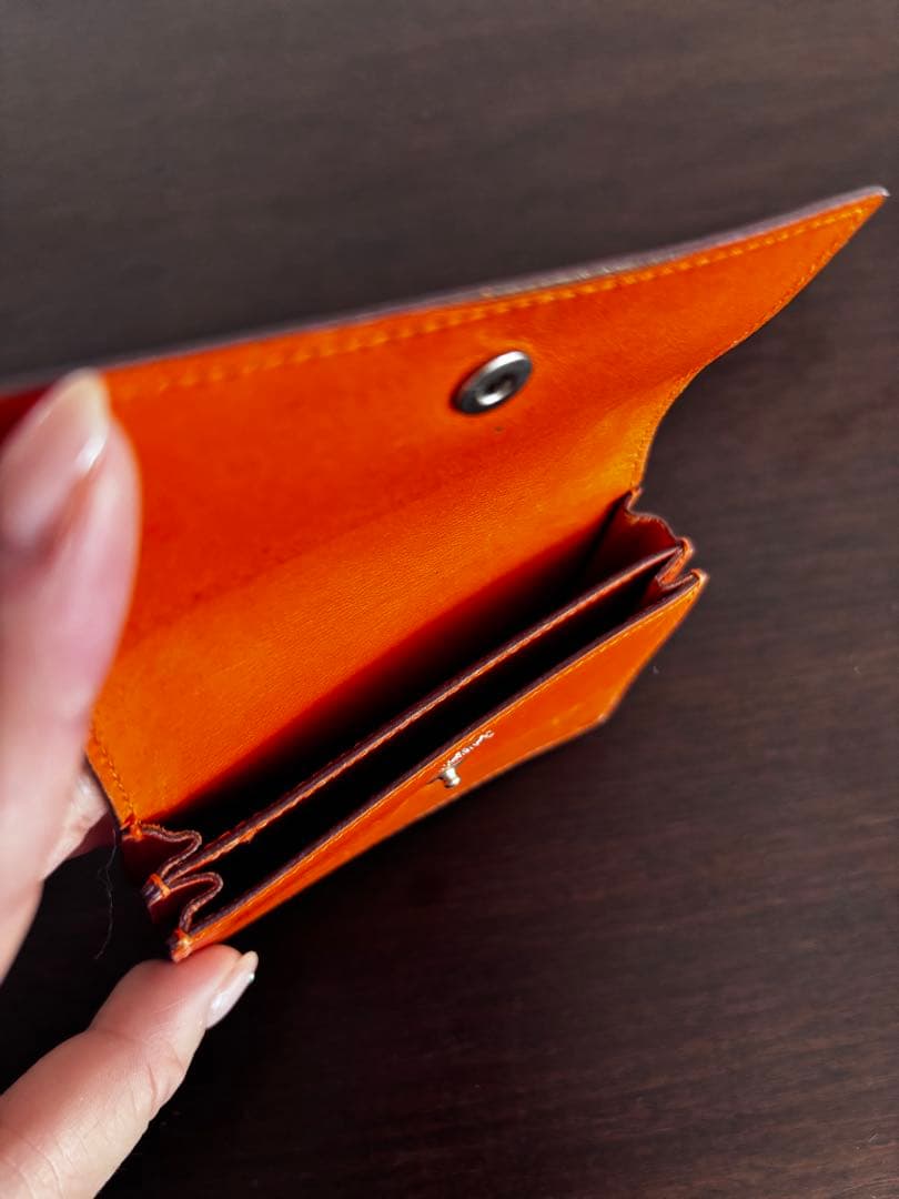 週末売り切り価格　明日迄銀座HERMES購入エルメスのカードケース　オレンジ