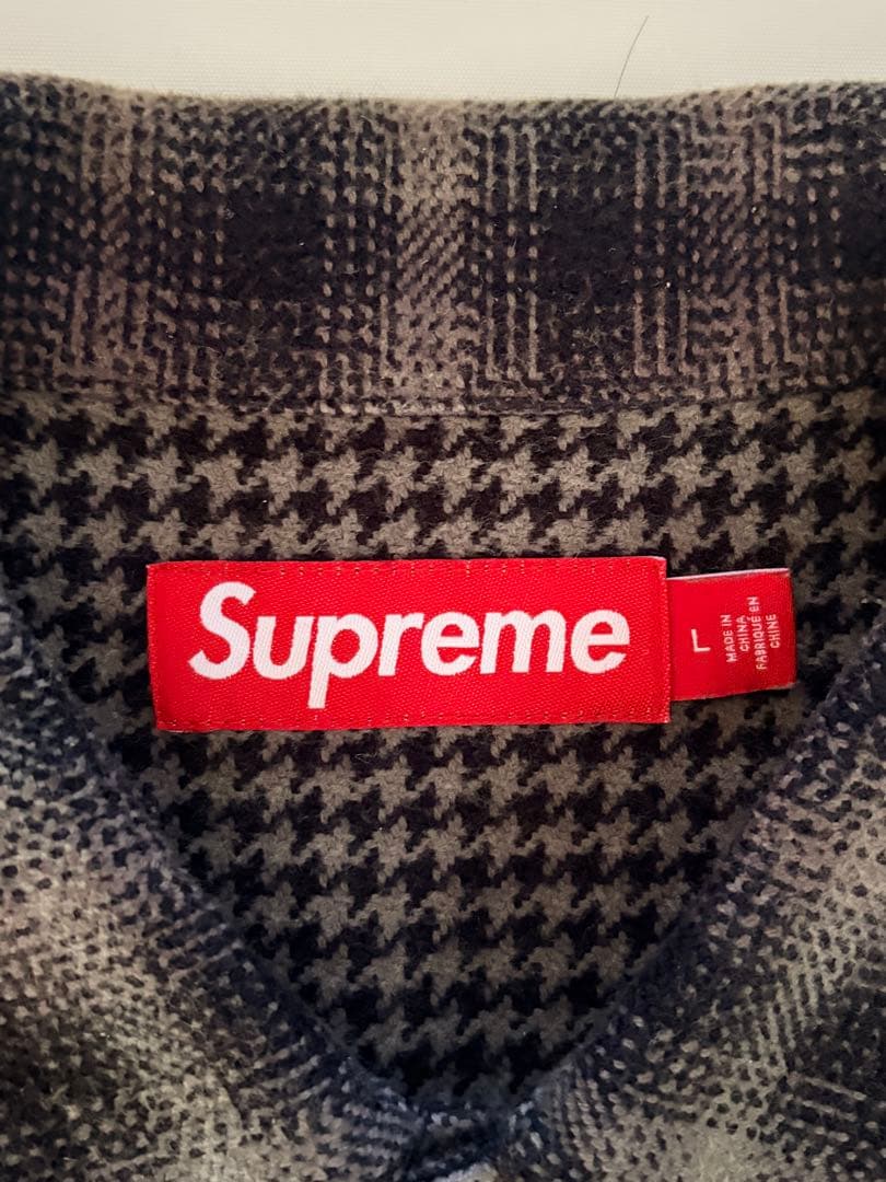 トップス supreme Houndstooth Plaid Flannel Shirt