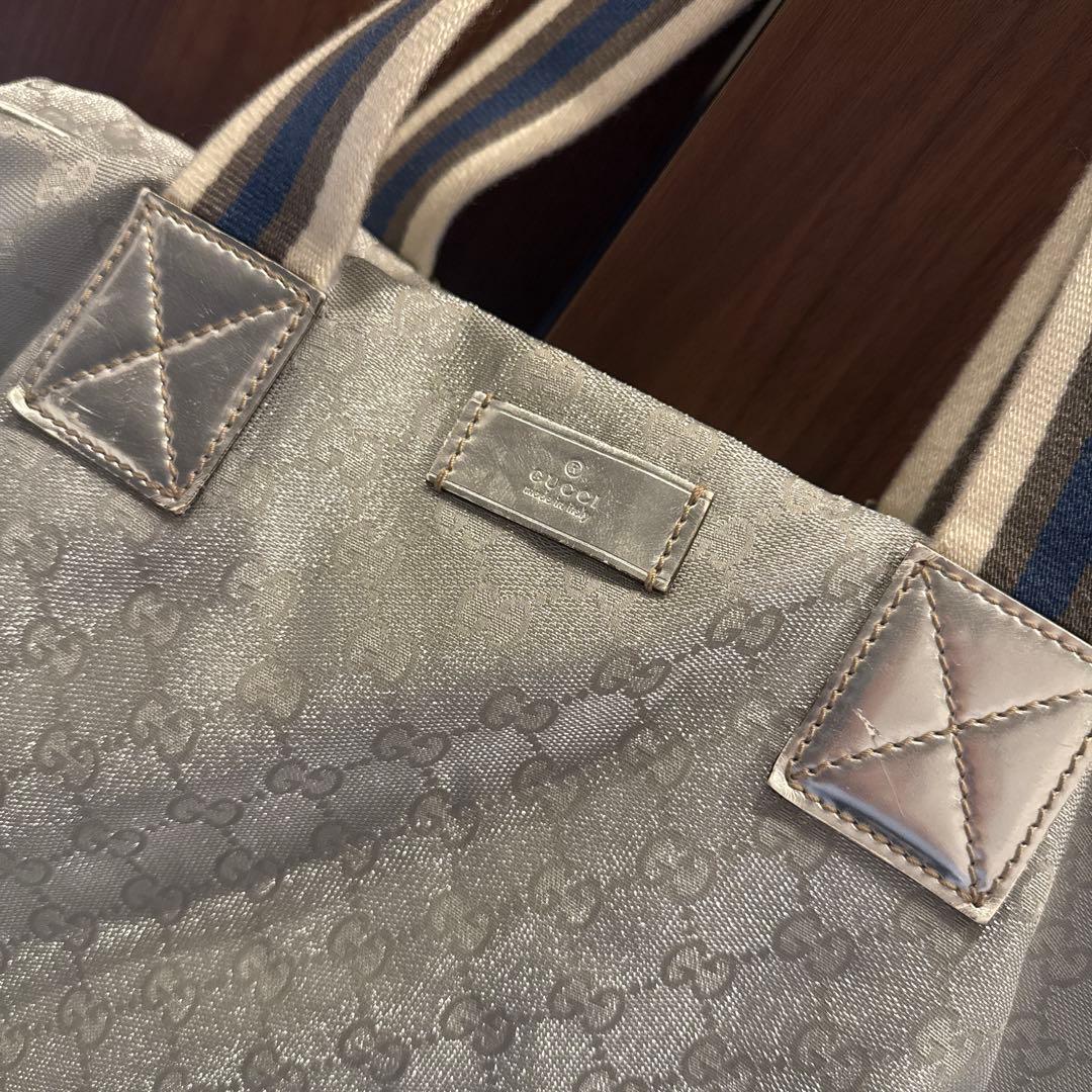 GUCCI シルバー ボストンバッグ