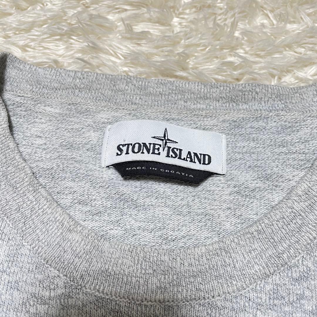 STONE  クルーネック ニットセーター ライトグレー　XLサイズ