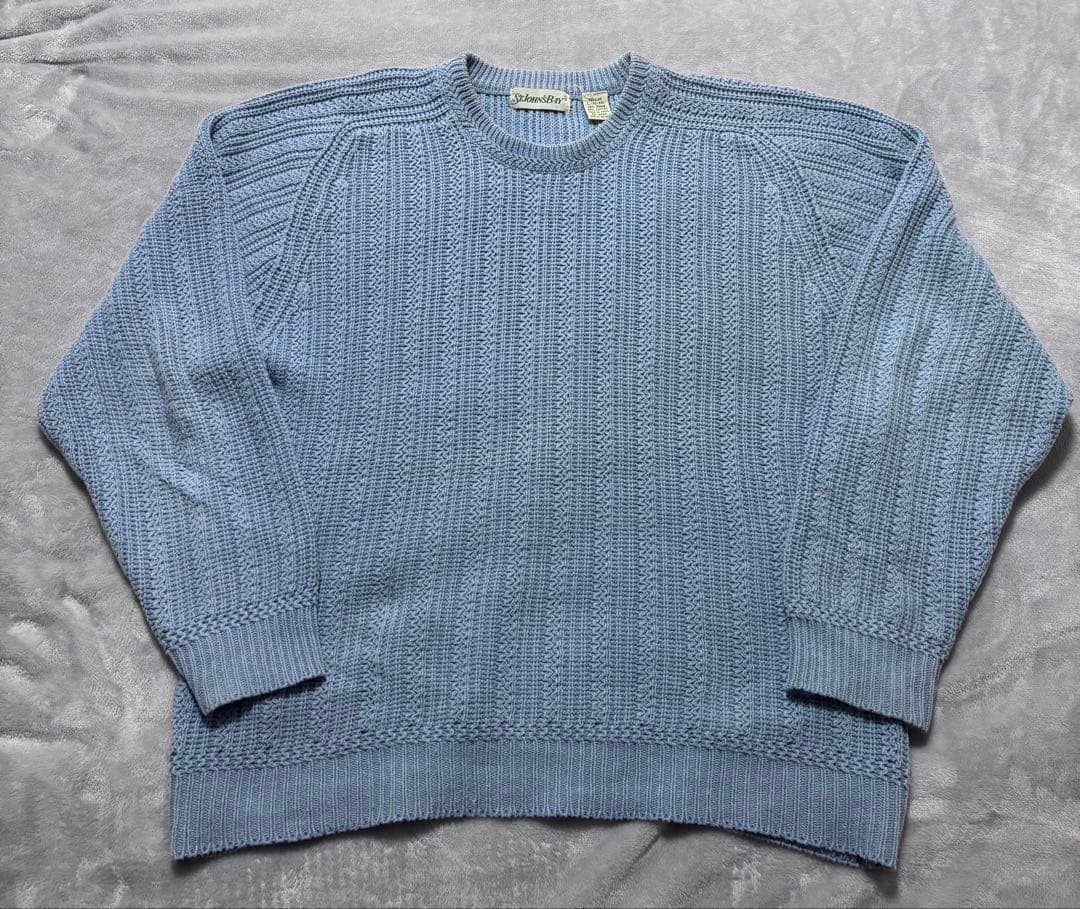 希少　90s セントジョンズベイ　コットンニット　水色