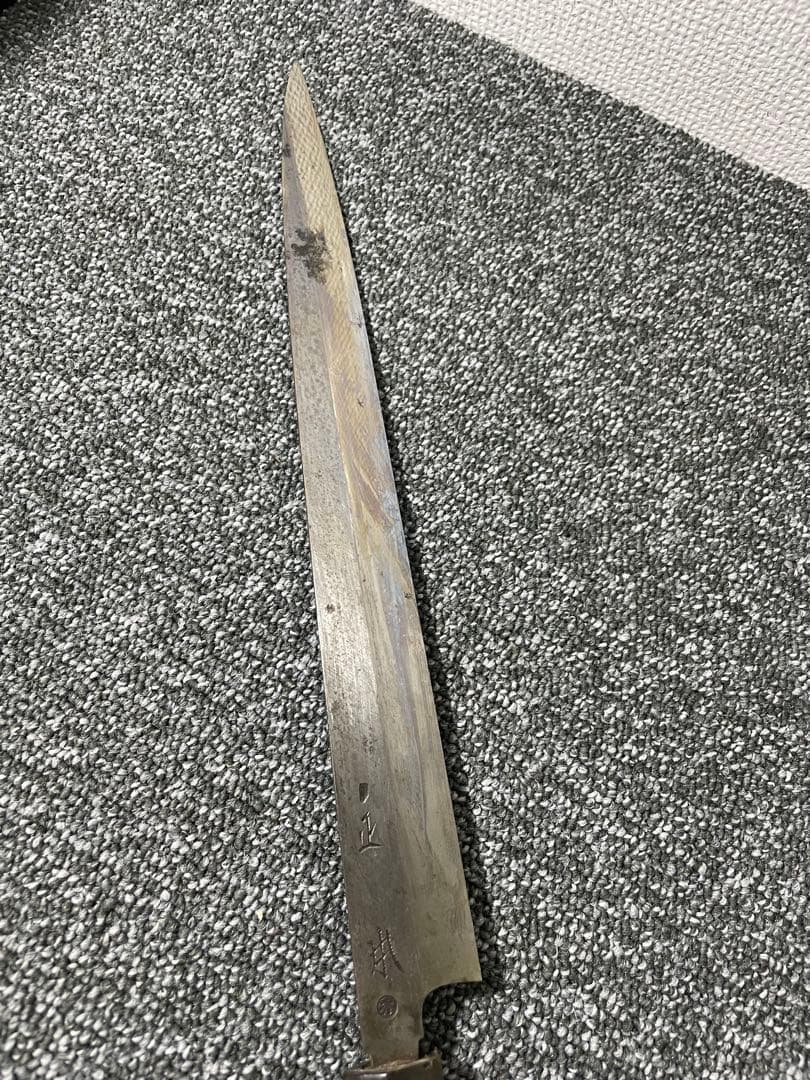 正本　本霞　柳刃　300mm 尺　包丁　刺身　和包丁　白鋼　釣り　研ぎ済