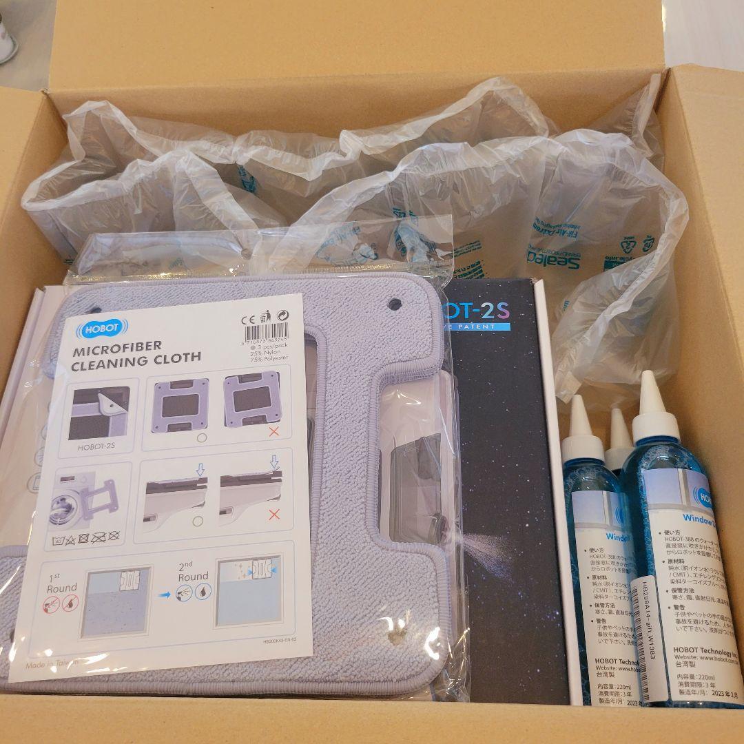 新品✨全自動窓掃除HOBOT-2S クロス3枚+洗剤3本フルセット 公式購入