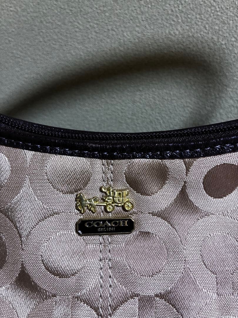 極美　コーチ　オプアート　アクセサリーポーチ　ミニバッグ　ワンショル