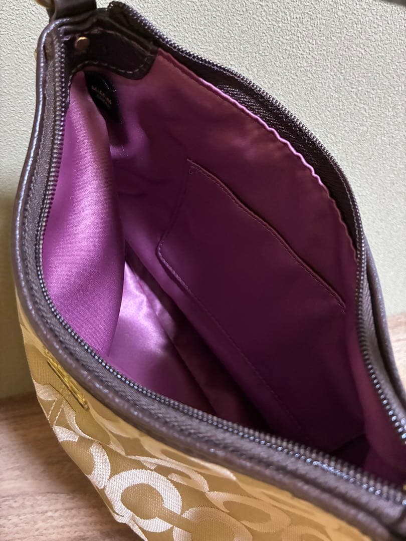 極美　コーチ　オプアート　アクセサリーポーチ　ミニバッグ　ワンショル