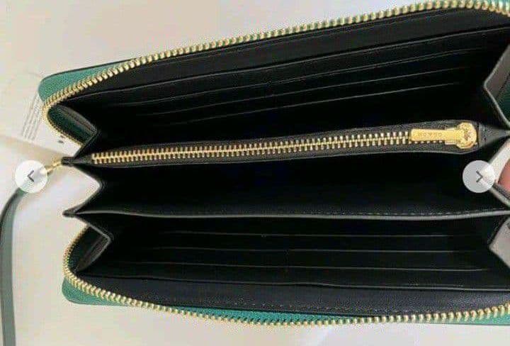 新品未使用コーチ長財布迷彩ラウンドファスナーグリーンメンズレディース送料無料