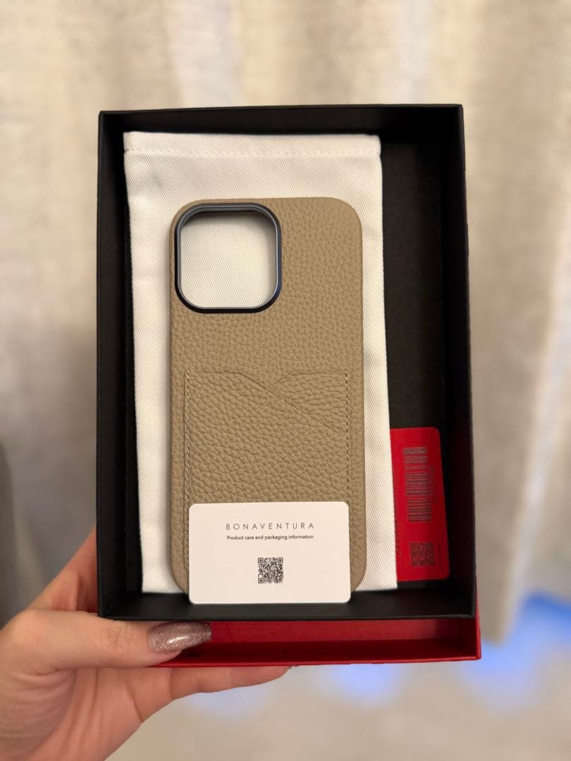 BONAVENTURA iPhone用ケース ベージュ ブラック