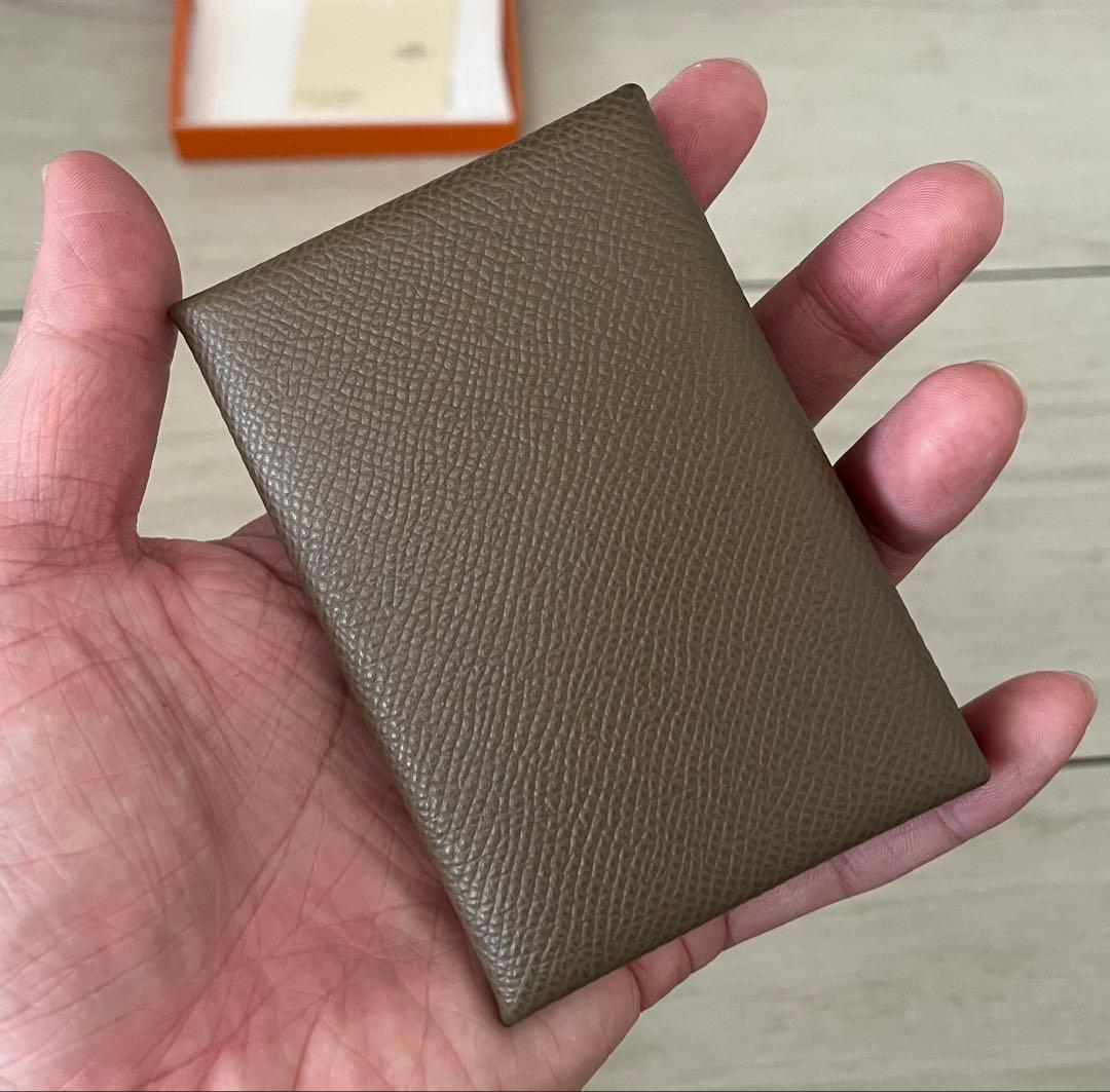 HERMES カルヴィ カードケース 名刺入れ エトゥープ エトープ