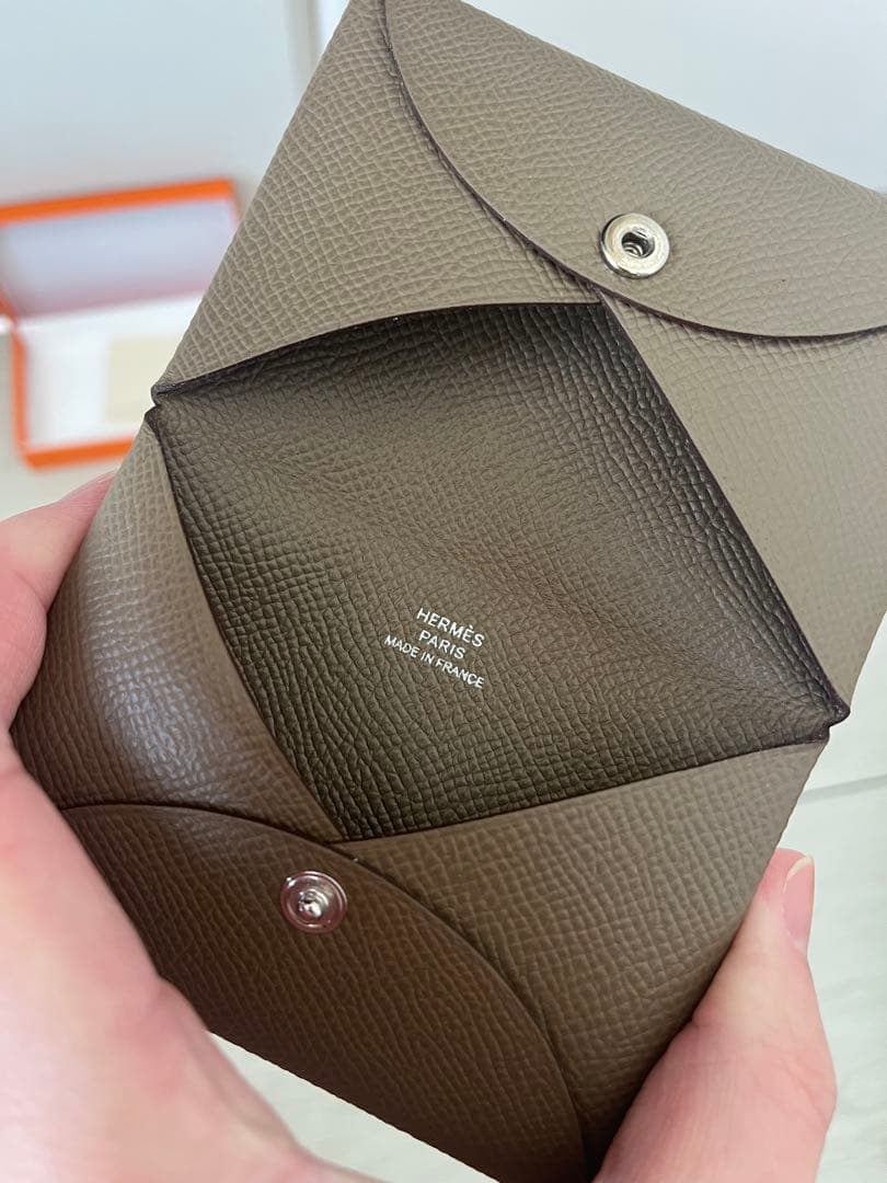 HERMES カルヴィ カードケース 名刺入れ エトゥープ エトープ