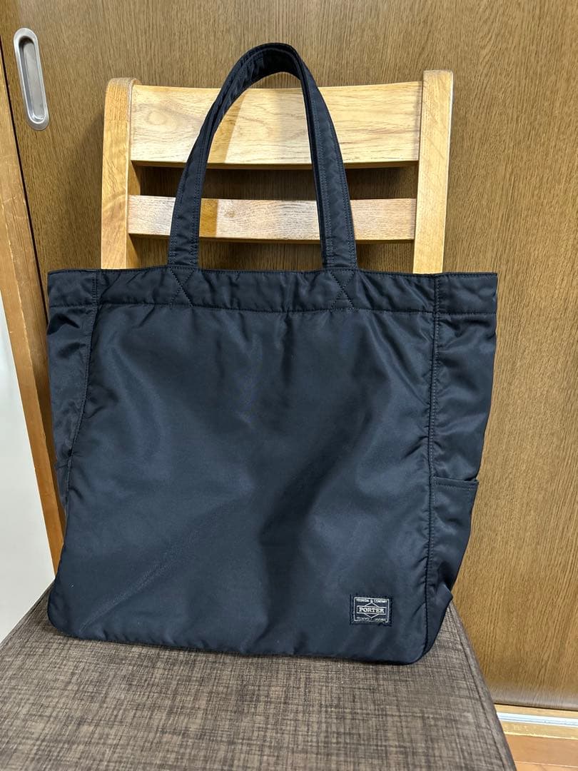 極美品◼️PORTER ポーター　CREAM TOTE BAG クリーム　黒