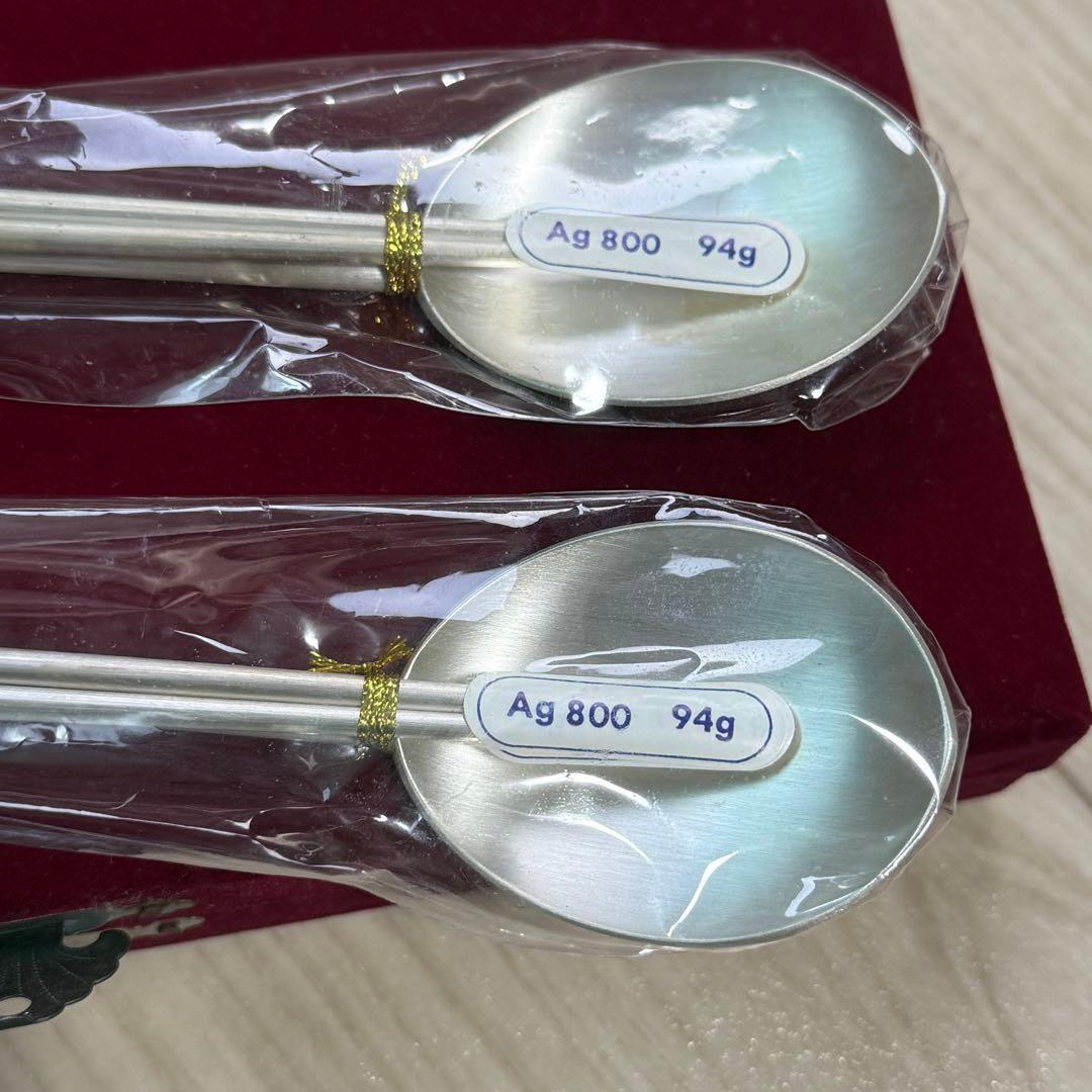 【新品】銀 AG800 94gx2 箸 スプーン カトラリー 中国 韓国