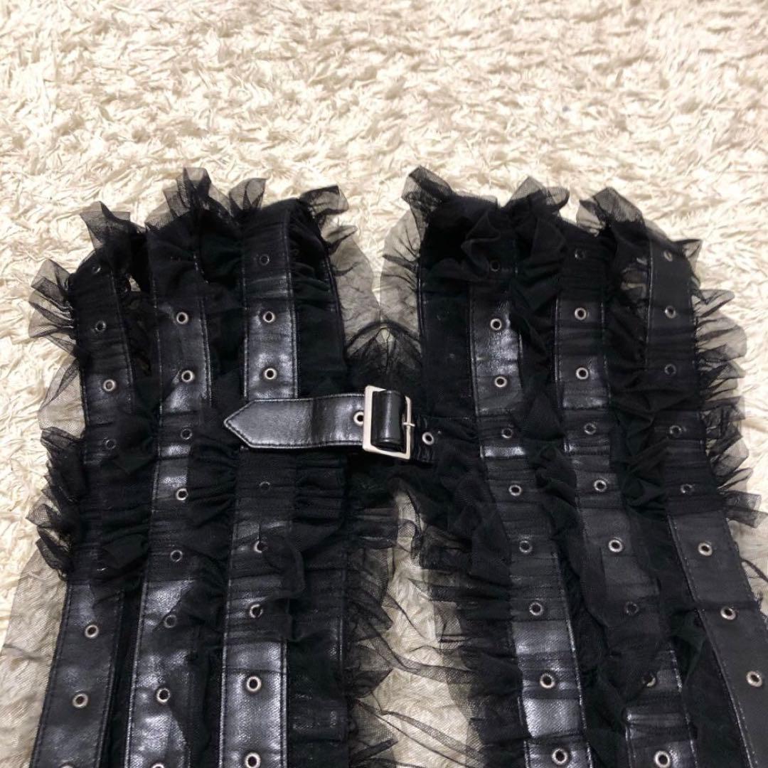 ノワールケイニノミヤ 革レースフリルハーネス Sサイズ　黒