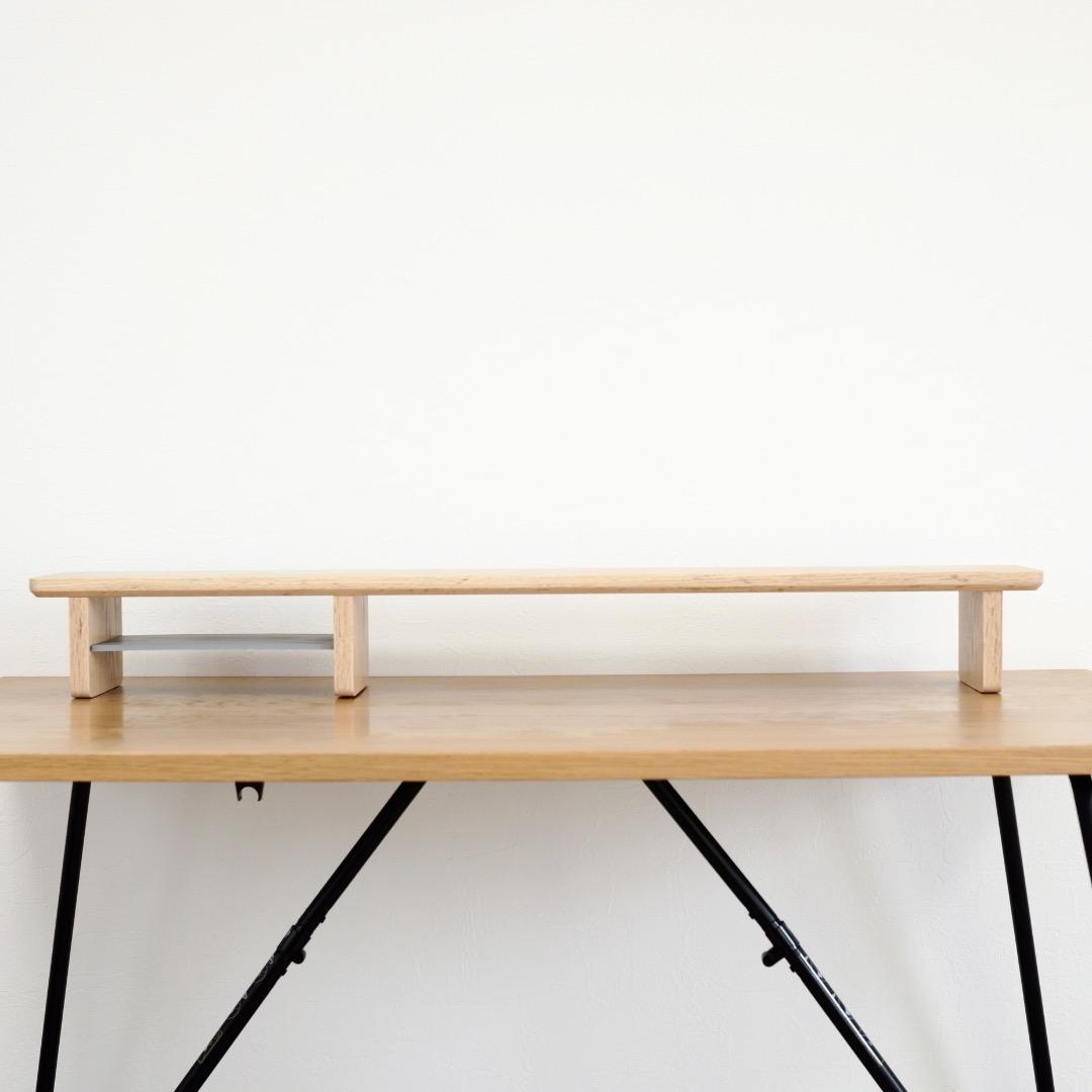 【オーク無垢材】デスクシェルフ(1000mm幅)〈奥行短タイプ〉