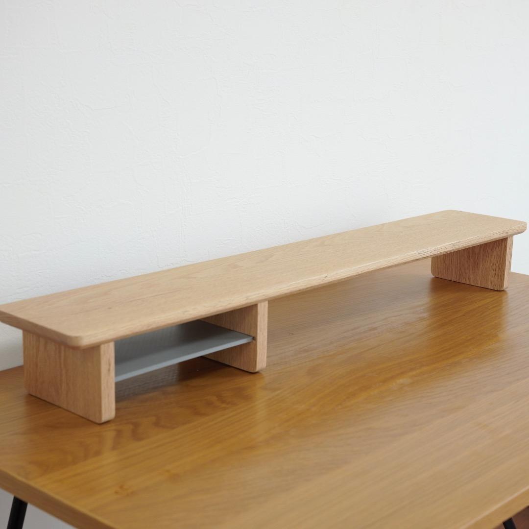 【オーク無垢材】デスクシェルフ(1000mm幅)〈奥行短タイプ〉