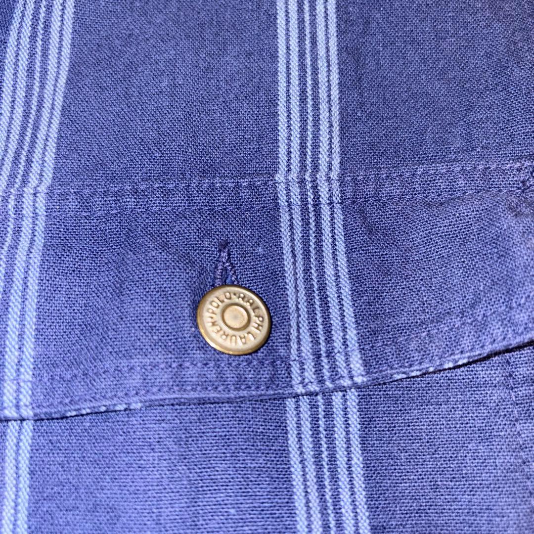 90's ポロラルフローレンUSA製デニムハンティングジャケット コーデュロイ襟