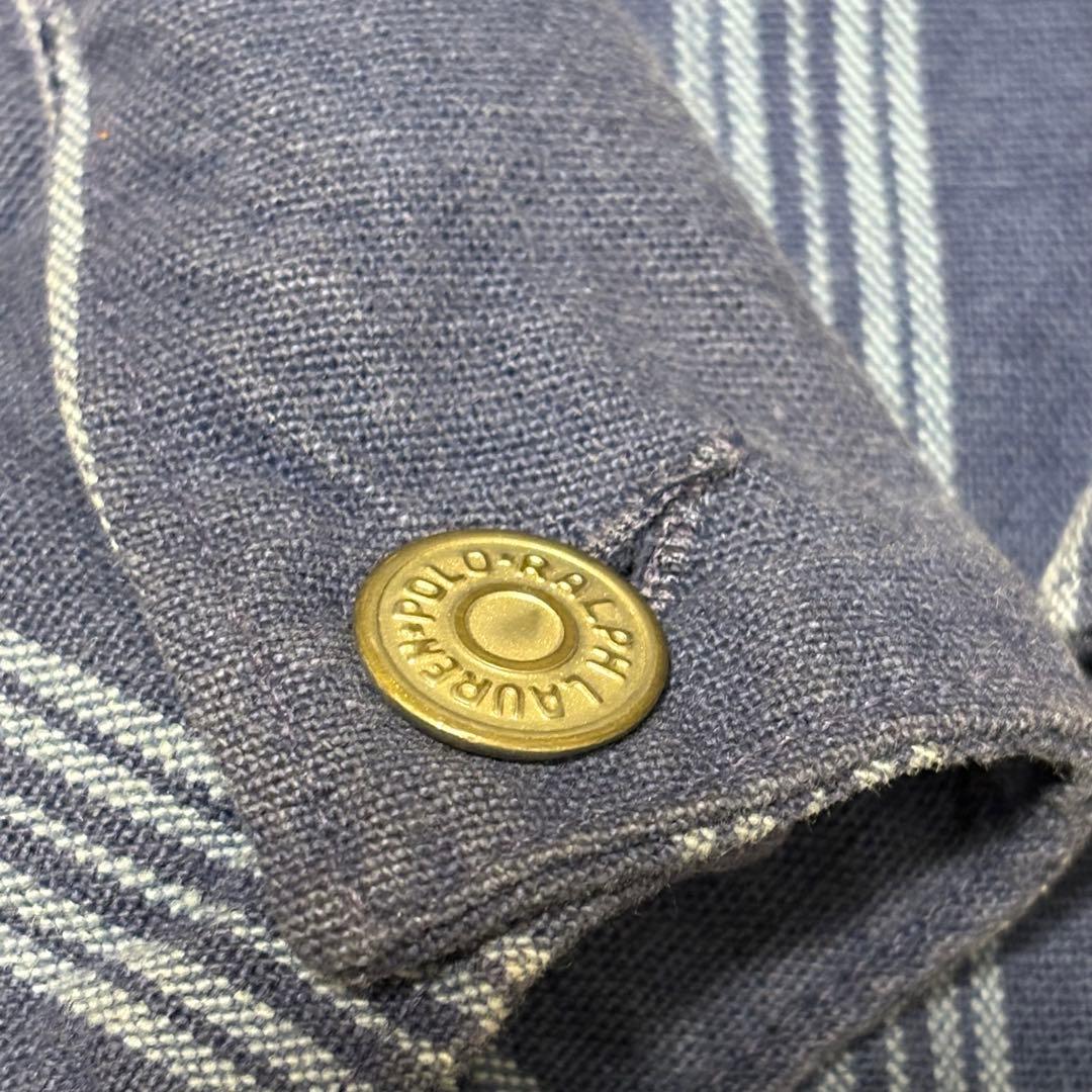 90's ポロラルフローレンUSA製デニムハンティングジャケット コーデュロイ襟