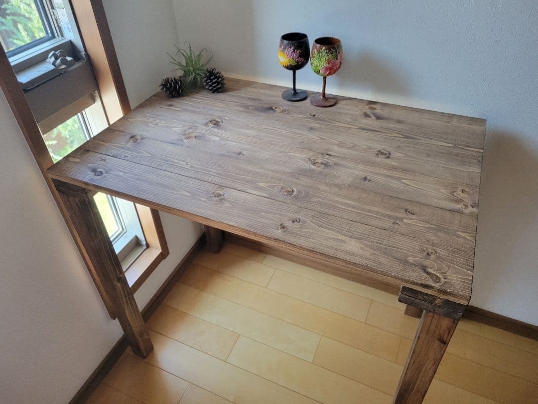 90木製カウンターテーブル ウォールナットワックス アンティーク　木製