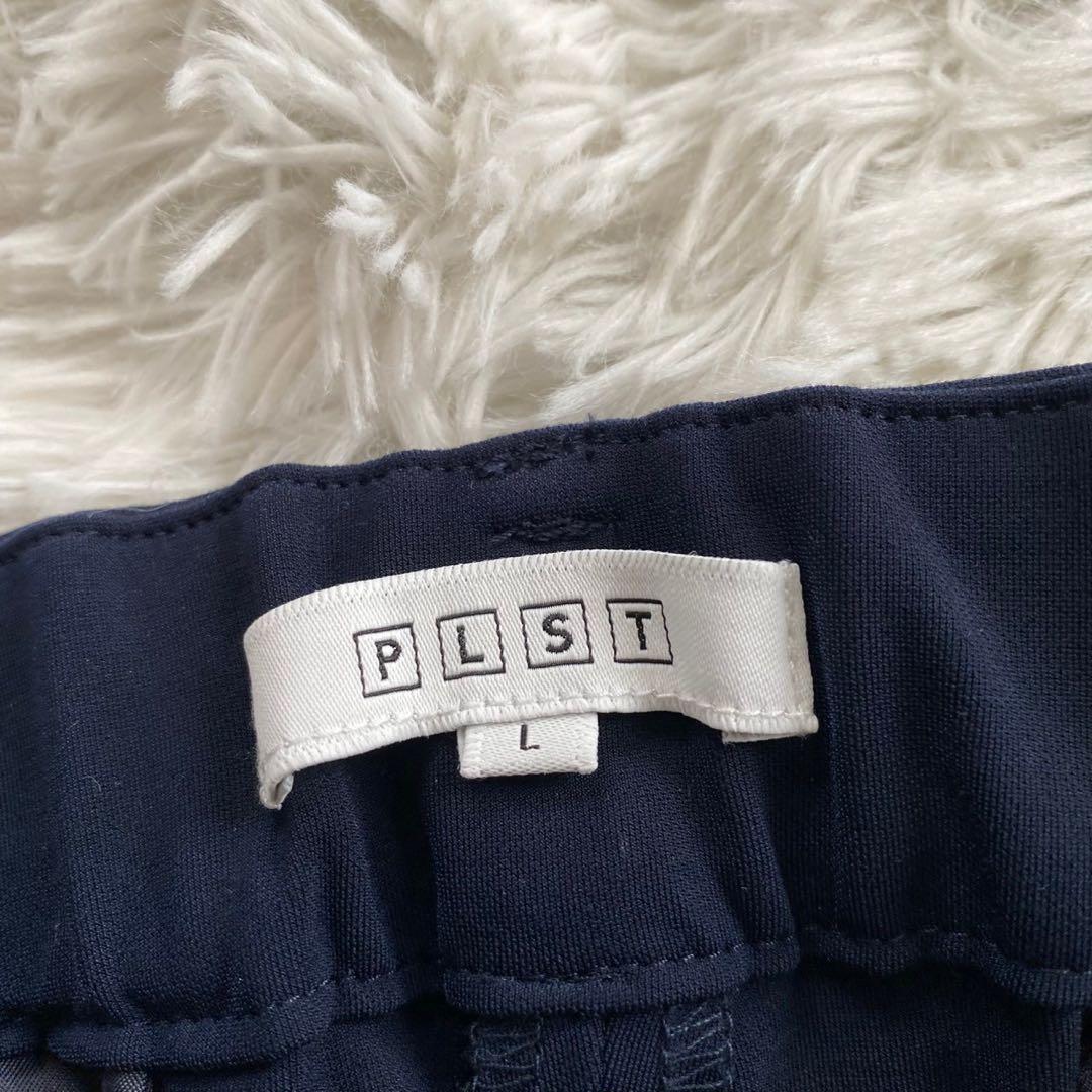 PLST セットアップ ノーカラー パンツ ビジネススーツ ネイビー Lサイズ