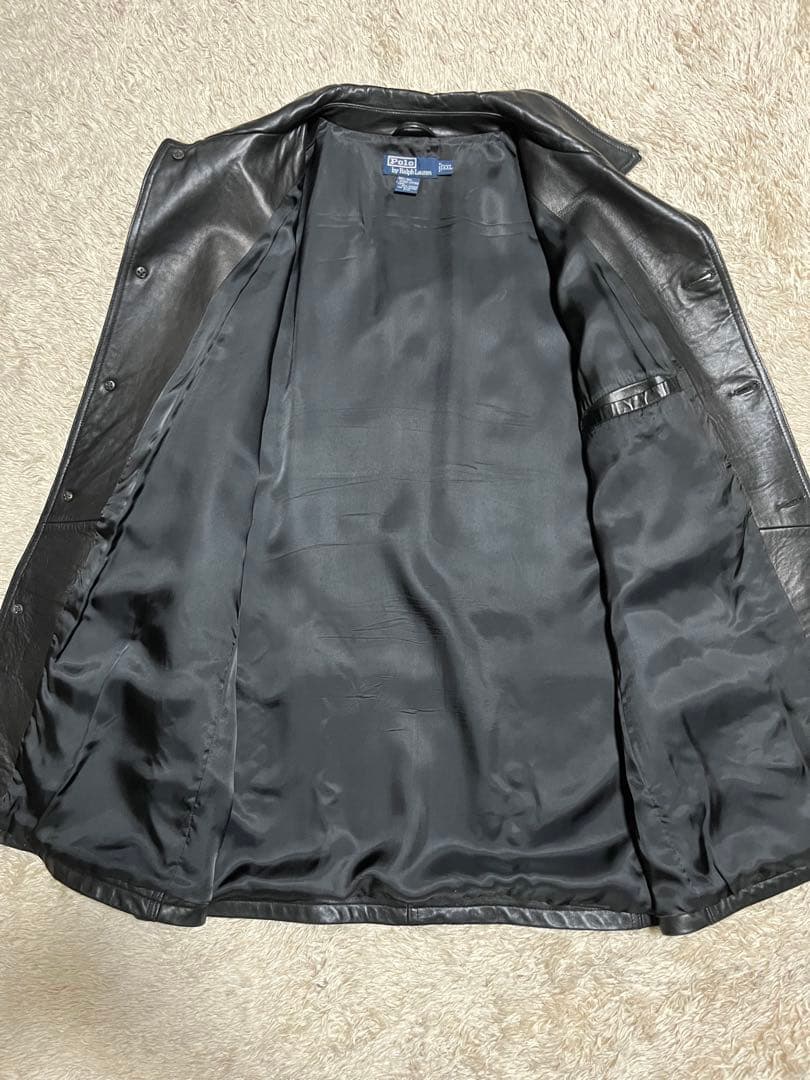 Polo by Ralph Lauren ブラックレザー カーコート XXL