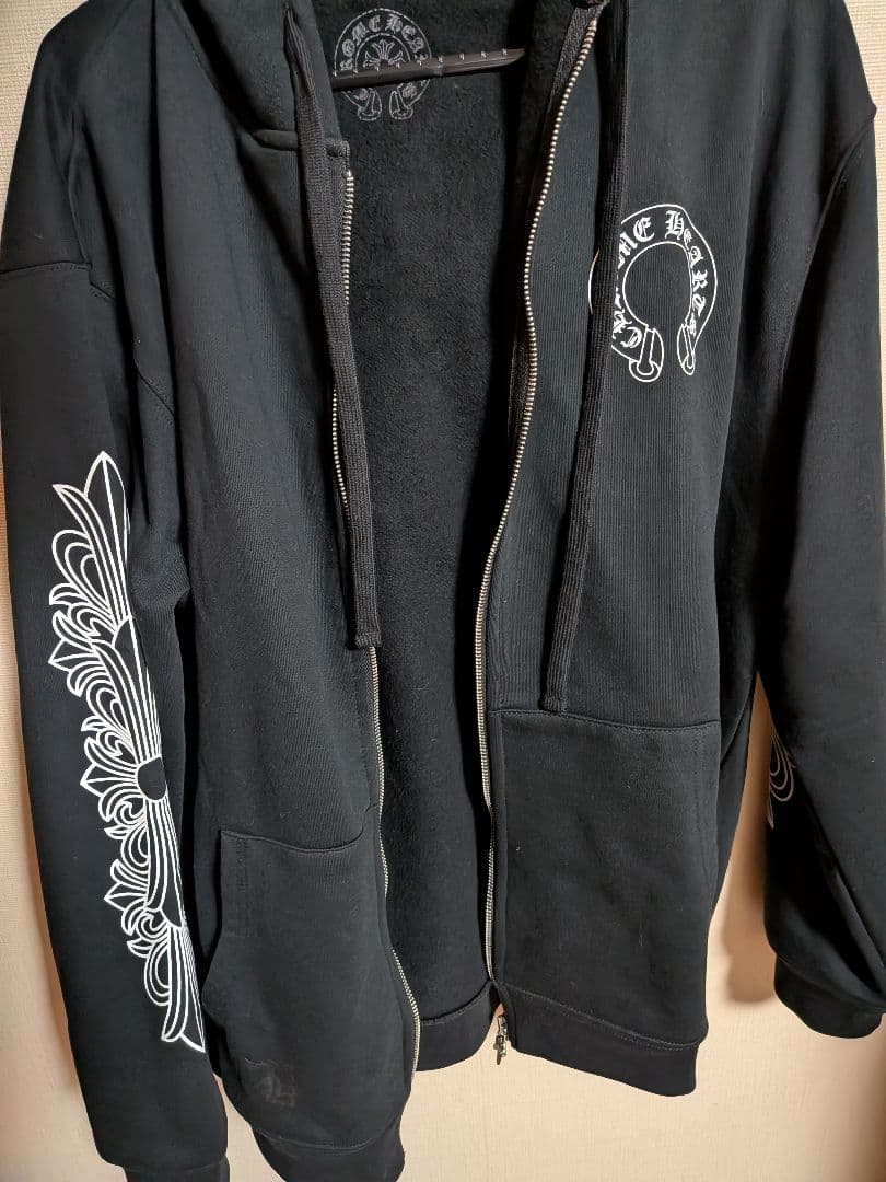 Chrome Hearts 黒 ジップアップパーカー