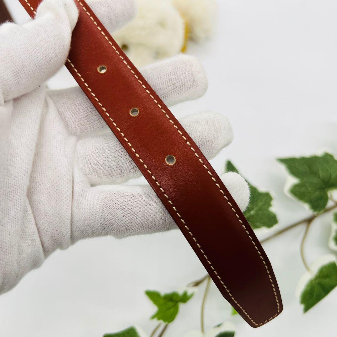 HERMES エルメス コンスタンス　Hベルト ベルト ゴールド　ブラウン ミニ