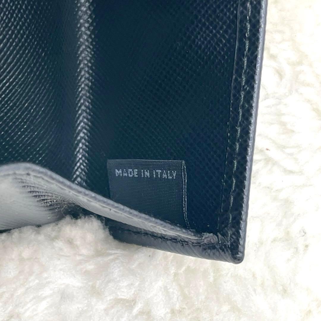美品 PRADA プラダ ケース 三角ロゴ サフィアーノ レザー ブラック