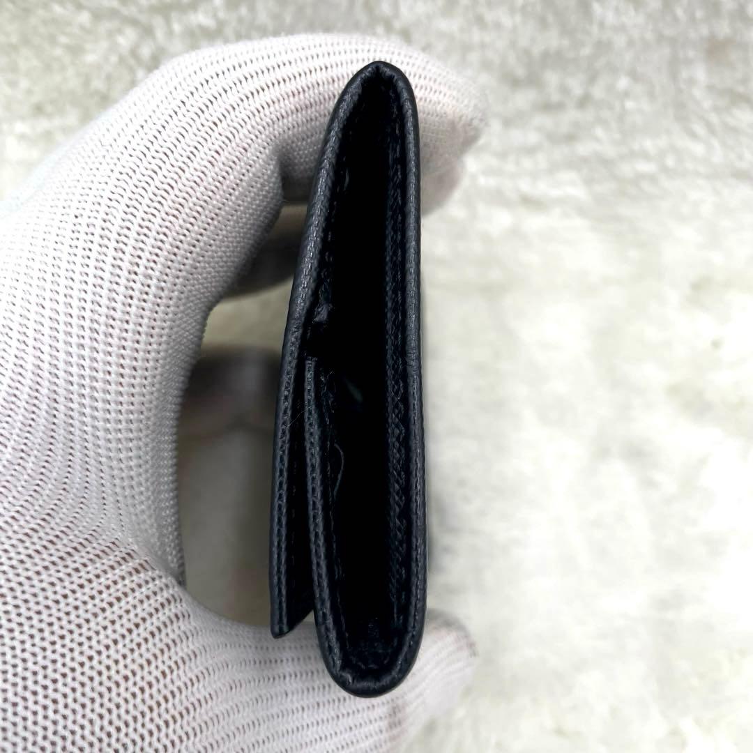 美品 PRADA プラダ ケース 三角ロゴ サフィアーノ レザー ブラック