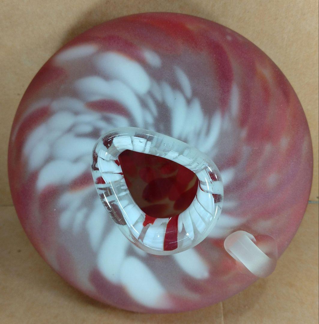 【本物保証】藤田喬平 手吹 花瓶(赤) 共箱 無傷 高さ約12㎝ ガラス芸術の雄