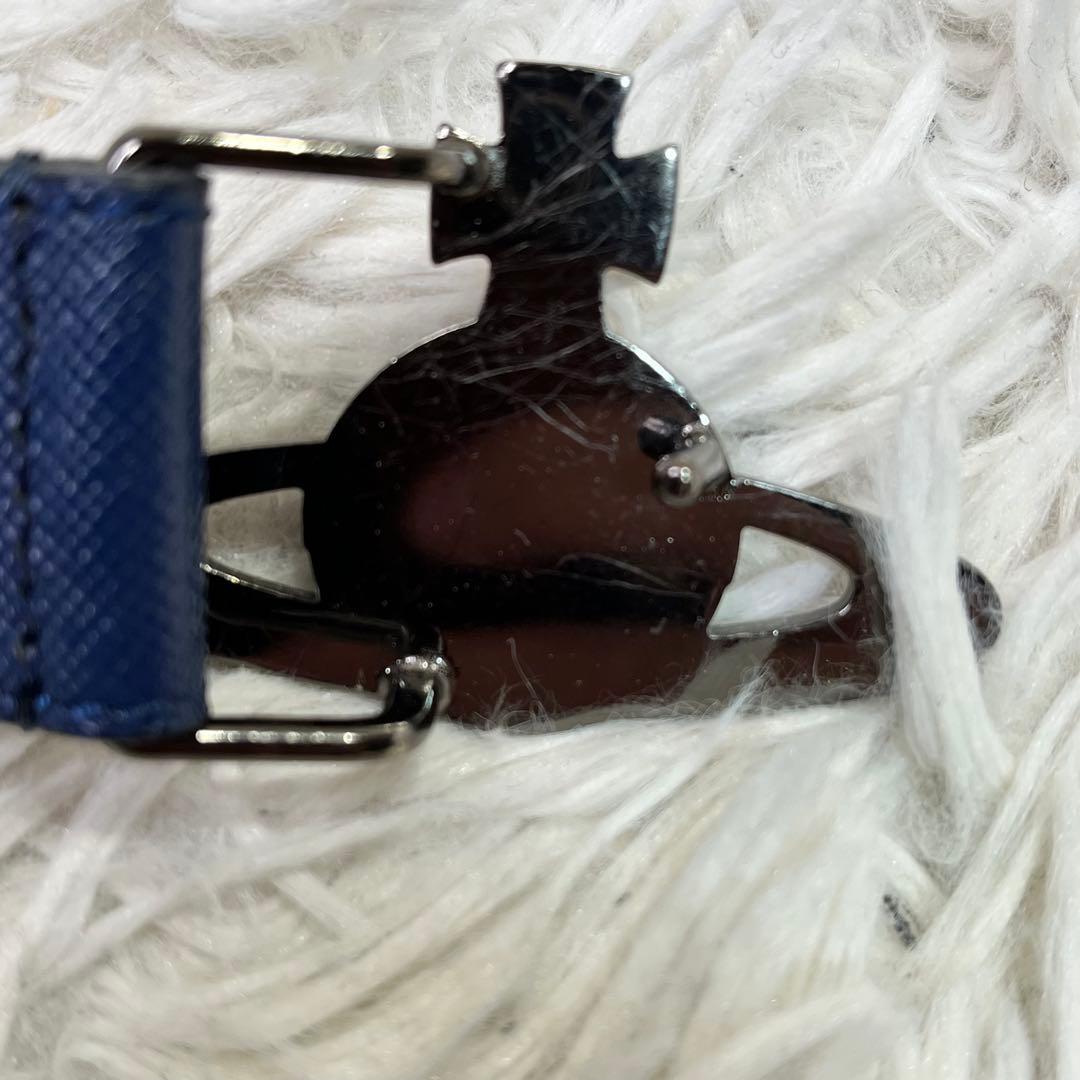 美品✨ヴィヴィアンウエストウッド　オーブロゴ　ベルト　レザー　ネイビー