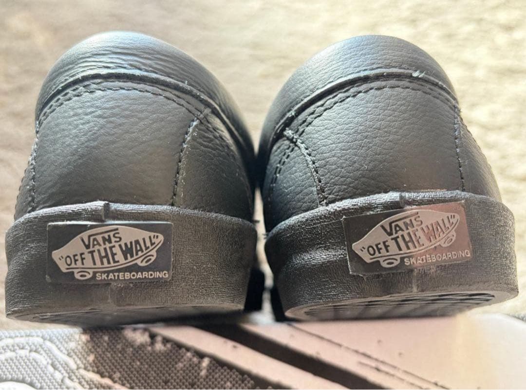 靴 VANS Skate Loafer Black Leather 25.5