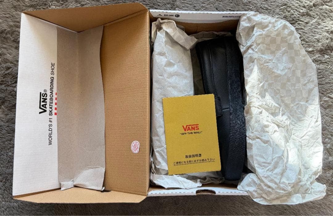 靴 VANS Skate Loafer Black Leather 25.5