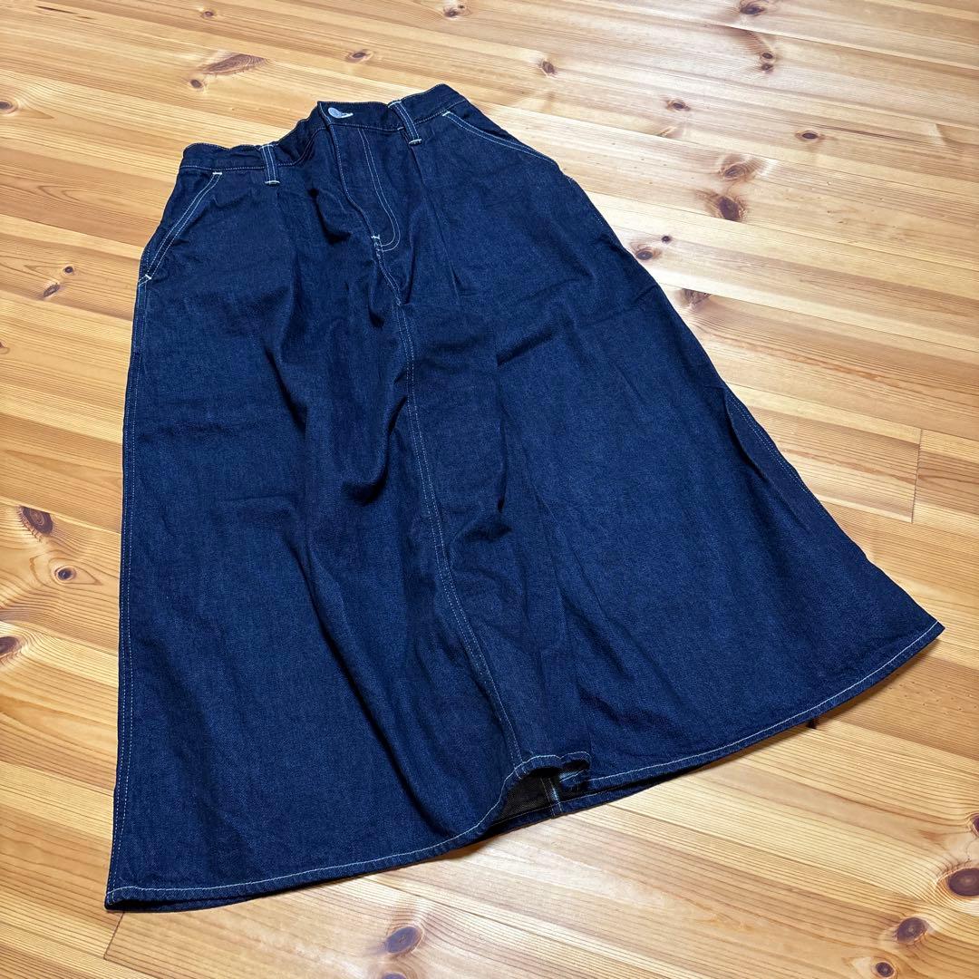 【美品】桃太郎ジーンズ☆スカート風パンツ デニム