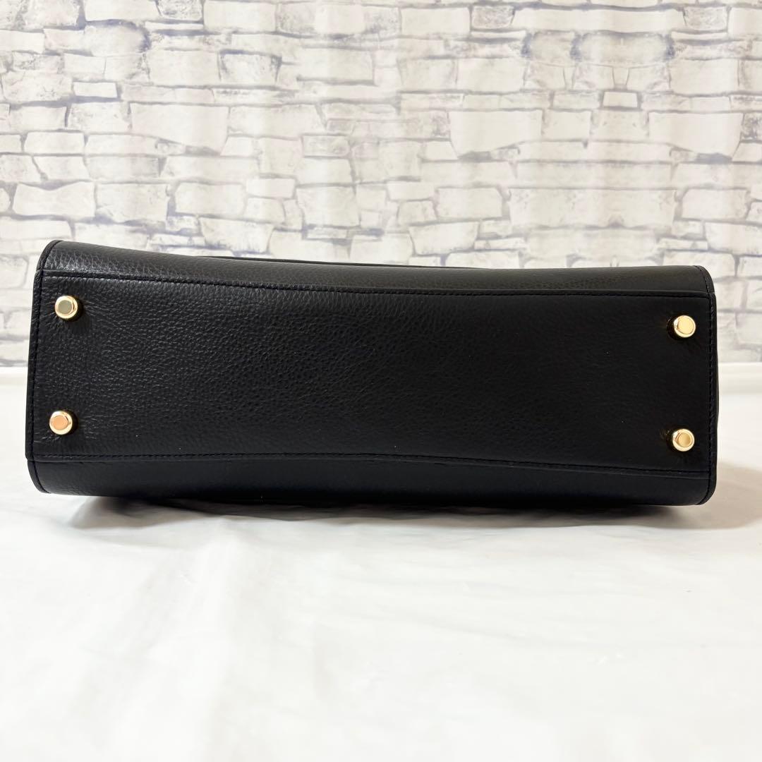 未使用級✨COACH コーチ・2wayバッグ レザー ターンロック ブラック