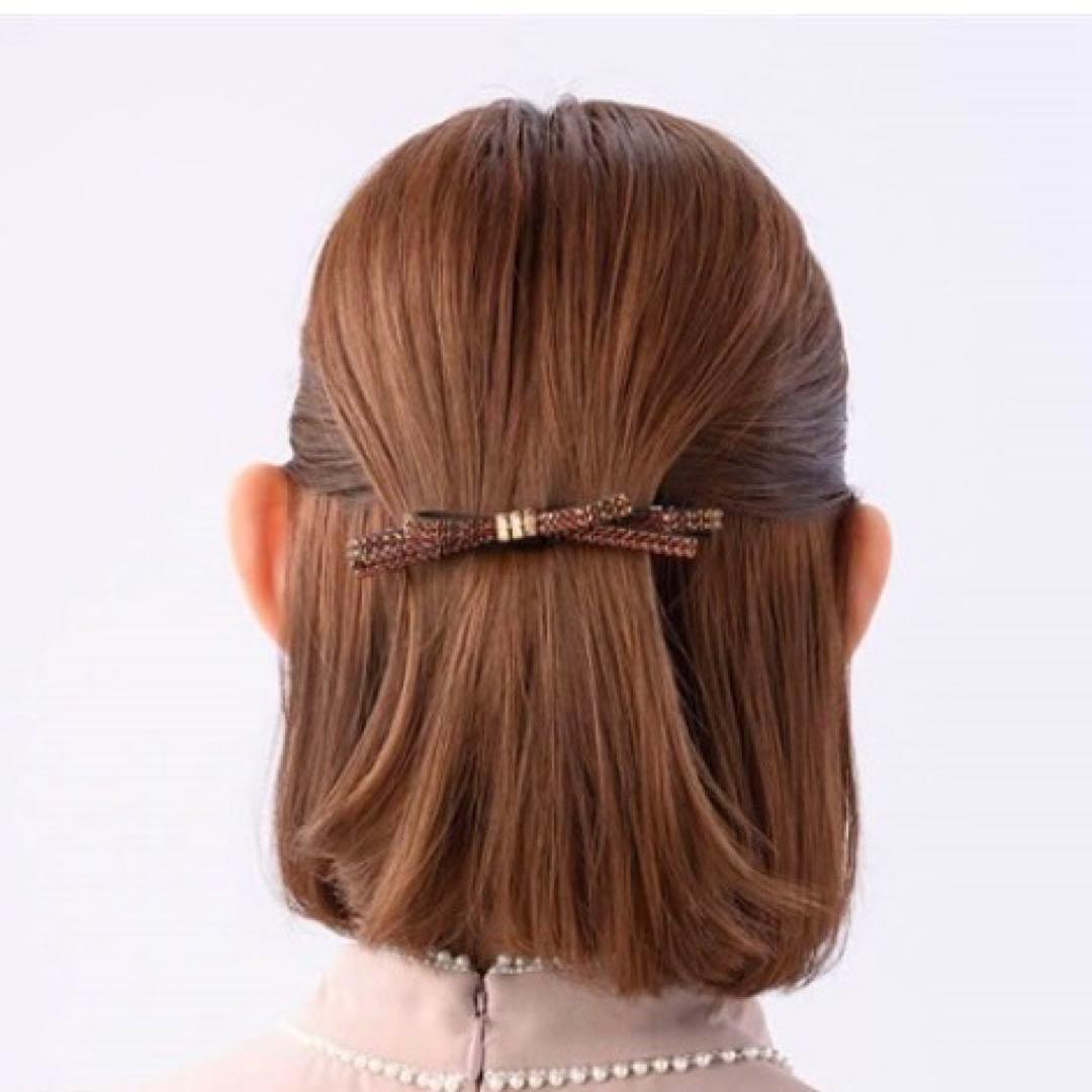 【最終価格】コンプレックスビズ/クリスタルメッシュバケットスリムバレッタ