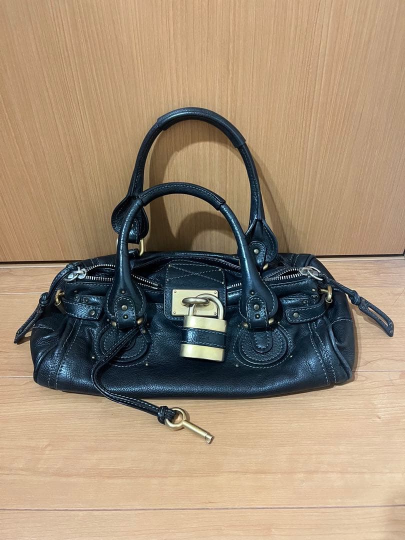 [最安値] Chloe クロエ　パディントンバッグ　南京錠　レザー　黒　ブラック