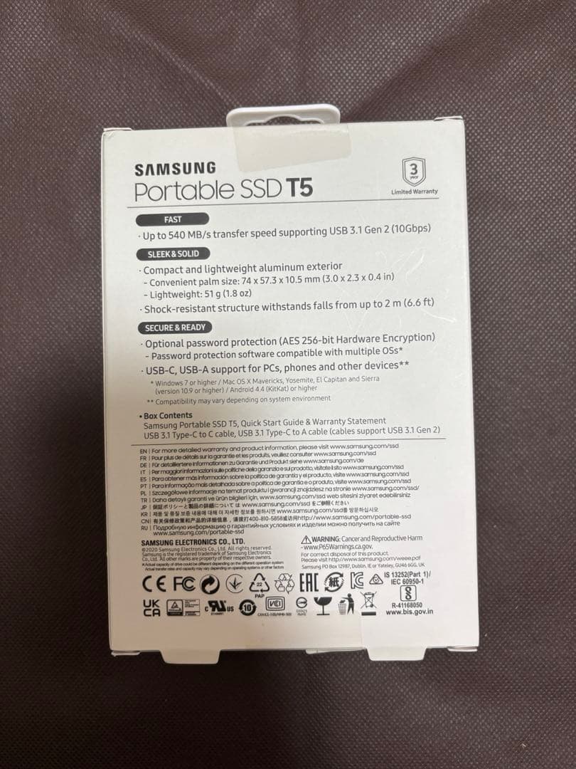 【新品】Samsung Portable SSD T5 1TB