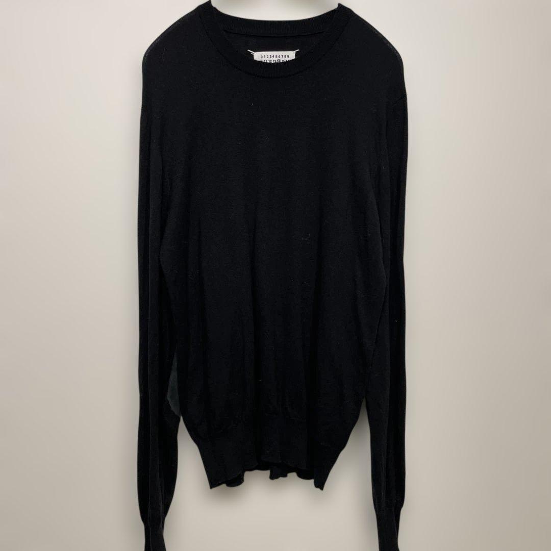 ブラック クルーネック ニットセーター マルジェラ
