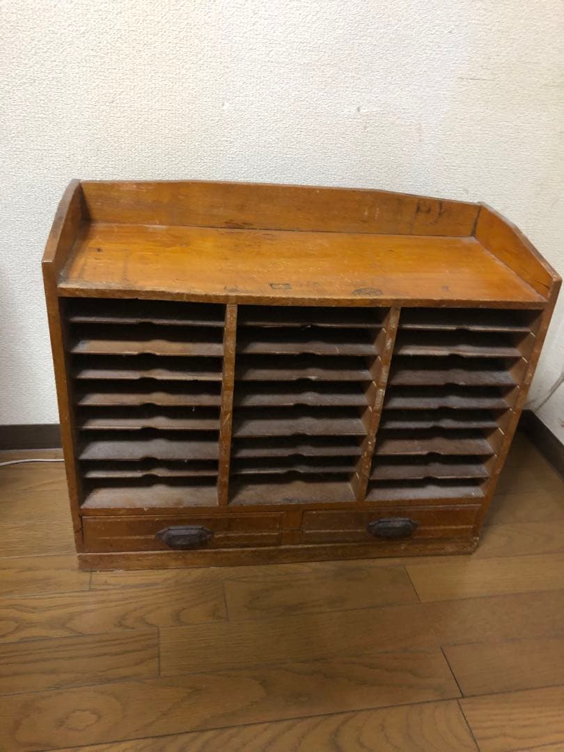 t*i様 ヴィンテージ 木製 書類棚 カルテ棚 仕切り棚 レトロ パソコン台アン