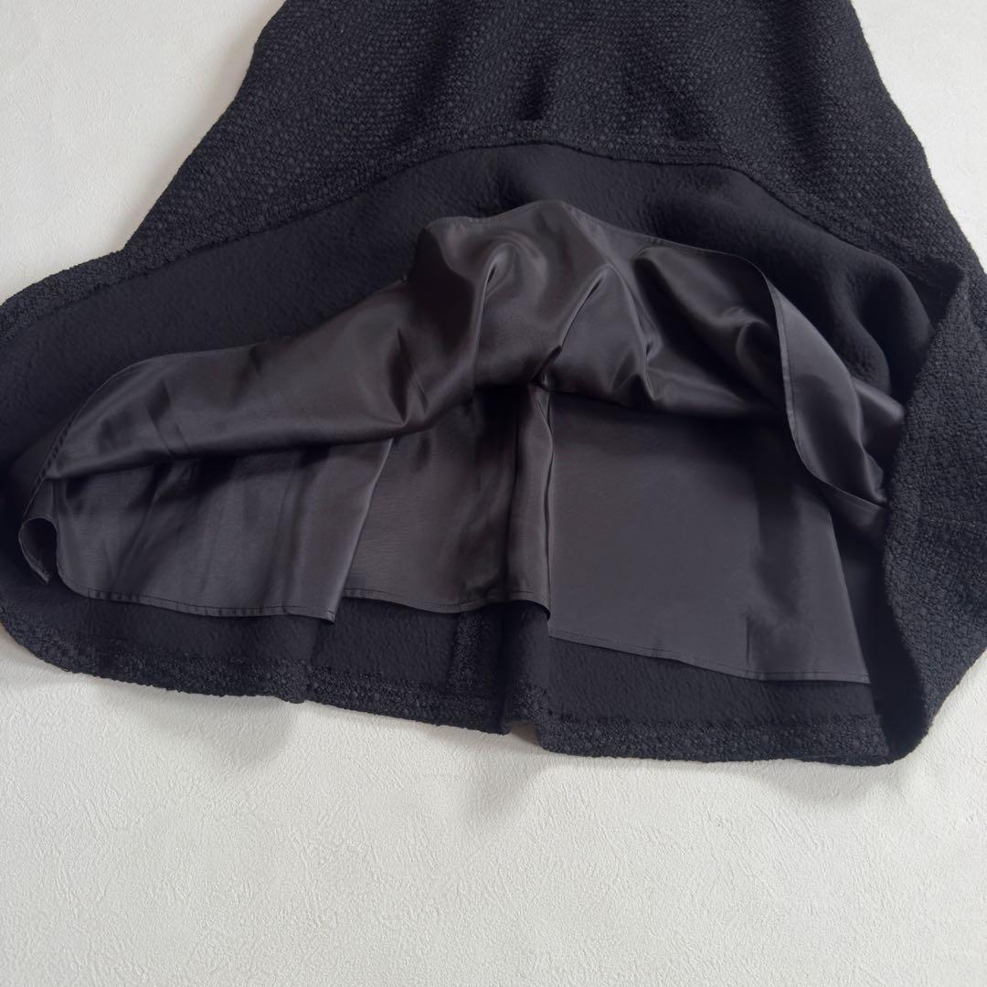 23AW 洗える　TOCCAシャーベットツイードドレス　黒 卒業式 入学式