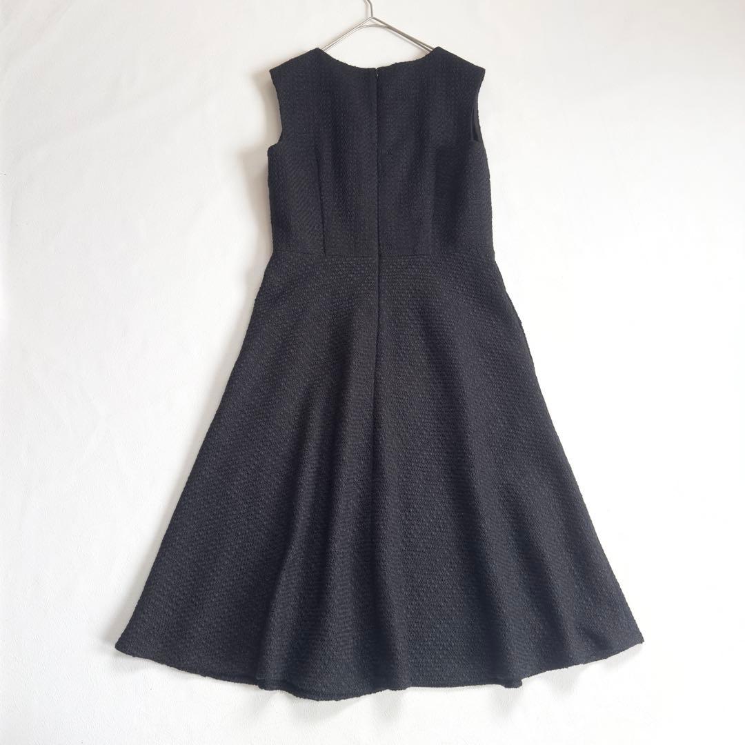 23AW 洗える　TOCCAシャーベットツイードドレス　黒 卒業式 入学式