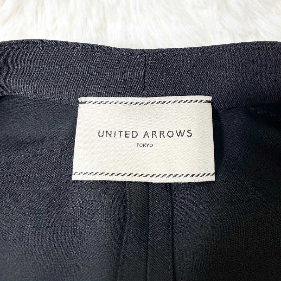 【極美品】UNITED ARROWS ノーカラー パンツセットアップ 34