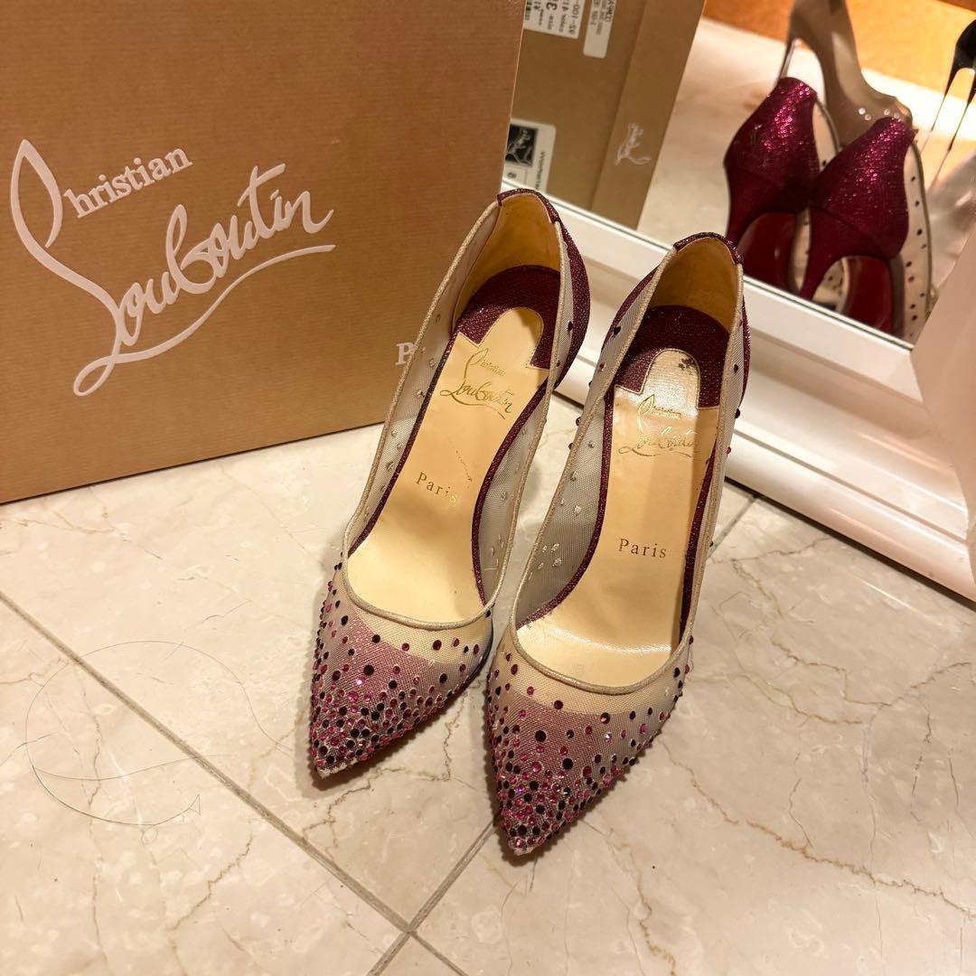 【美品】Christian Louboutin ビジューパンプス