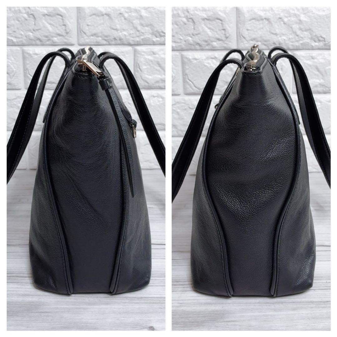 BALLY トートバッグ レザー 黒 シボ革 A4 肩掛 ゴールド 通勤 スーツ