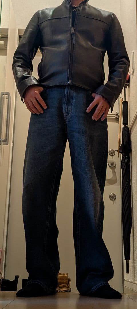 COACH ブラック レザー シングルライダース